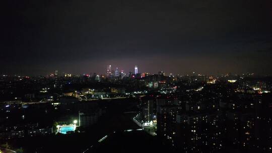 广州天河车流黄昏日落灯光珠江新城夜景视频素材模板下载