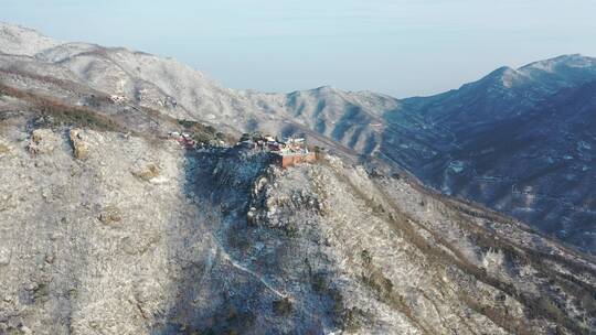 航拍 雪后的门头沟妙峰山景区美景如画