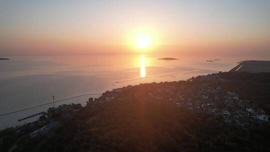 航拍苏州太湖日落度假区/美丽风景