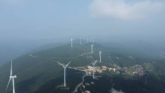 航拍福建江口风电风景4K实拍视频