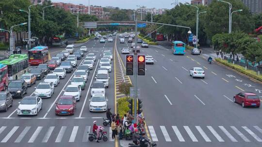 城市路口车流延时视频素材模板下载