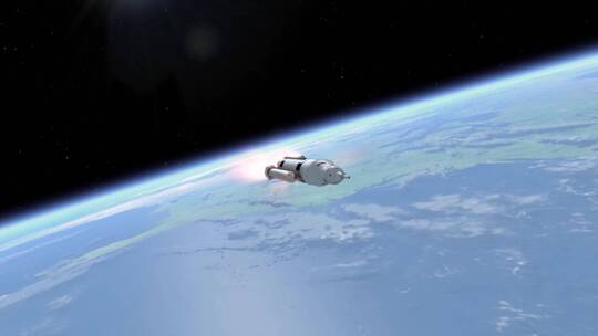 火箭在太空发射卫星的动画视频素材模板下载