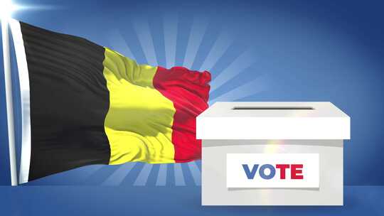 比利时国旗和投票箱2024年大选视频素材模板下载