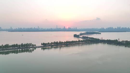 武汉东湖风景区，横移镜头视频素材模板下载