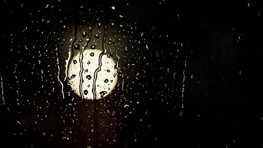 雨夜窗户雨滴