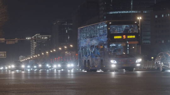 车流空镜 城市夜景车流