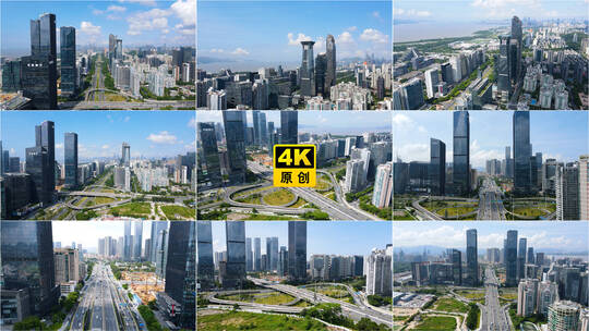 现代化都市建筑群航拍高清在线视频素材下载