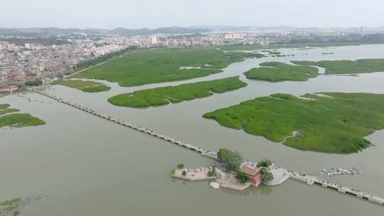 福建泉州洛阳桥万安桥泉州洛江区航拍