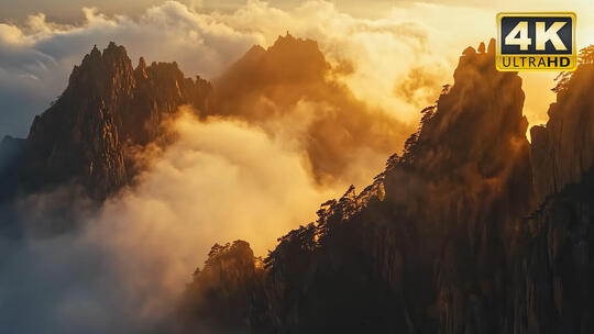 安徽黄山九华山名山风景氧吧视频素材5