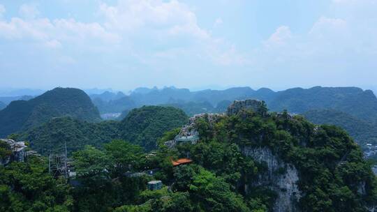 柳州航拍马鞍山城市风景