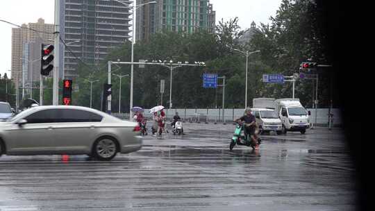 雨天 下雨 城市风光 写意 台风 雨中景色