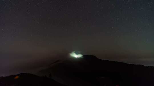 湖北九宫山云海星空延时