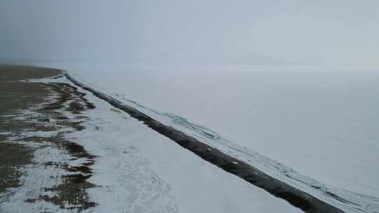 新疆赛里木湖冬季航拍
