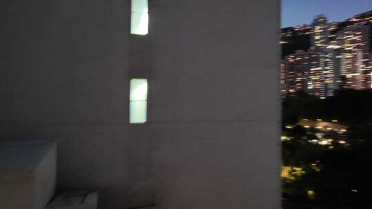 香港CBD写字楼夜景航拍视频素材模板下载
