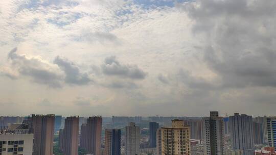 西安西咸沣东天空云彩延时风景白云蓝天2