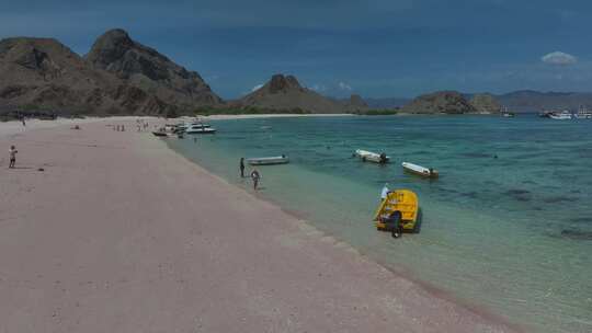 HDR印尼科莫多帕达尔岛粉红沙滩航拍风光