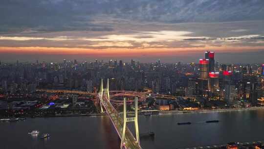 上海南浦大桥陆家嘴黄浦江夜景