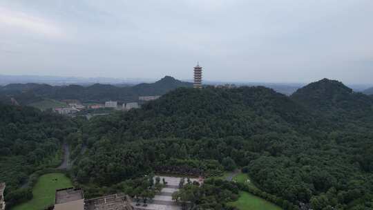 江西宜春禅都文化博览园崇圣禅寺航拍