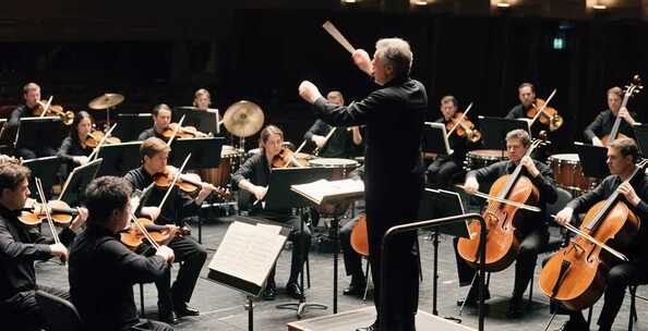 交响乐团演奏指挥现场