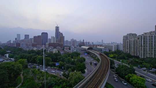 天津海河复兴门城市地铁轨道交通都市风景