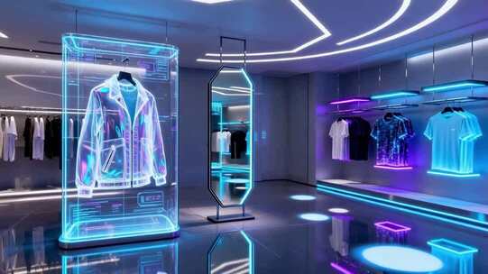 未来虚拟网络购物穿衣试衣数字经济