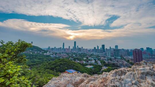 大连炮台山城市风光延时