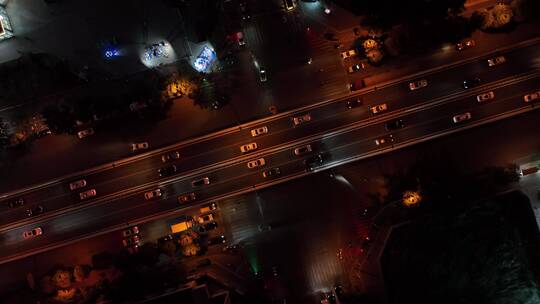 夜晚城市街道合集上下班高峰期城市车水马龙