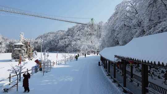 汉江源景区雪景航拍