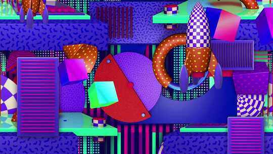 未来科技复古动感几何图形霓虹