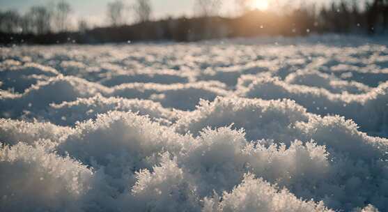 冬天雪地特写雪天风景下雪风光唯美冬季雪景