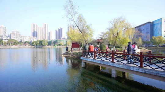 武汉东西湖常青花园中心公园风景