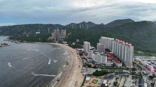 广东汕头南澳岛青澳湾大海海洋海岛沙滩航拍