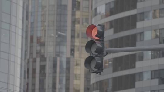 交通红绿灯信号灯空镜城市倒计时log未调色