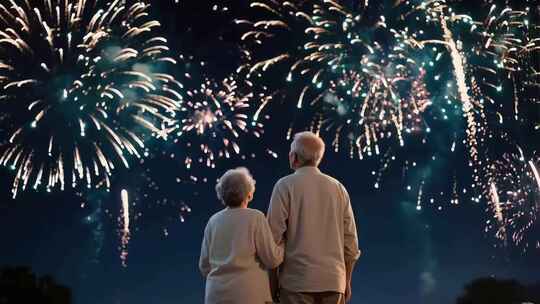 老人幸福笑脸保险运动浪漫爱情心型云彩云朵