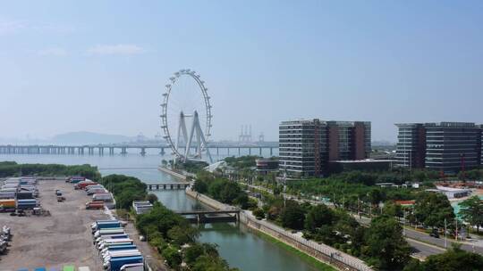 深圳宝安欢乐港湾全景航拍前进