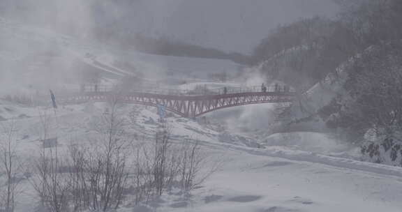 被雪覆盖的长白山北坡景区风光