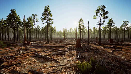 森林砍伐后的树桩