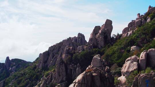 航拍青岛崂山巨峰海上名山