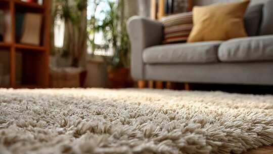 室内客厅柔软毛绒地毯素材