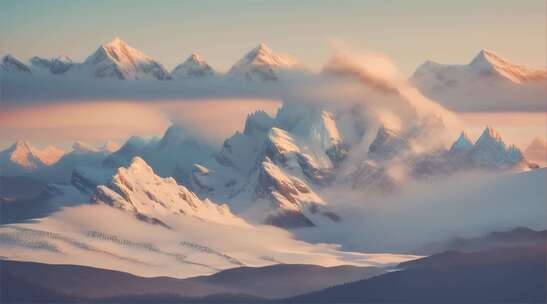 AIGC素材 雪山山峰自然风景