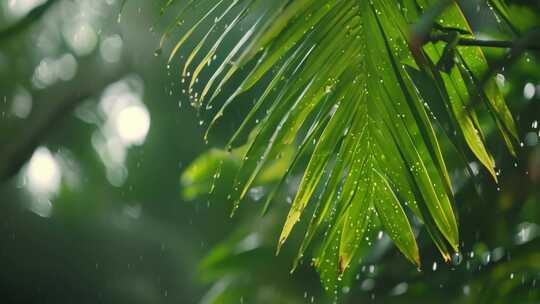 热带雨林中的棕榈树叶