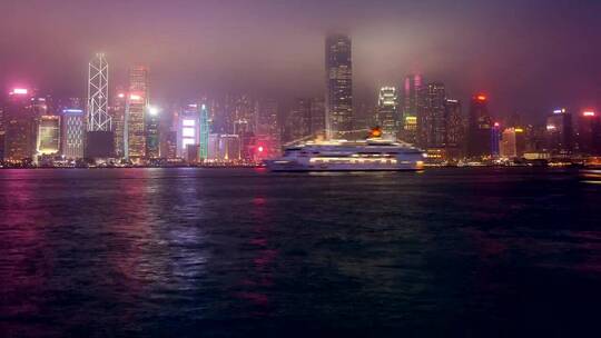 香港海港，城市建筑熠熠生辉
