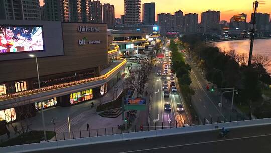 治愈系风景，来感受下这座城市的繁荣景象视频素材模板下载