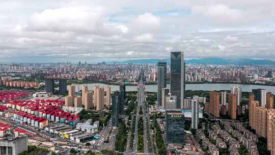 大气南昌艾溪湖航拍延时