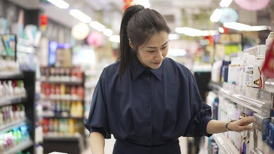 年轻女性现代商超购物逛超市