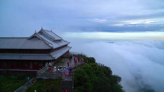 四川峨眉山金顶云雾视频