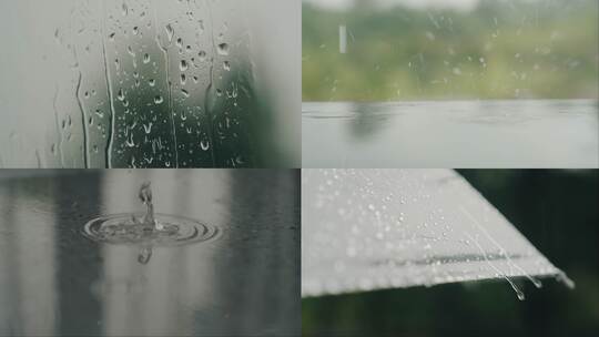下雨 雨滴 水珠 窗户 意境高清在线视频素材下载