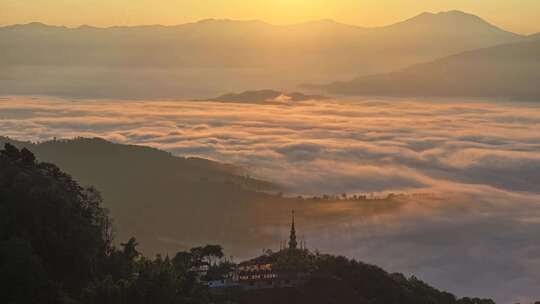 景迈山大金塔云海日出