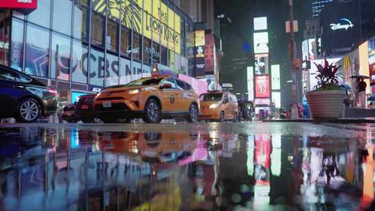 繁华城市雨夜