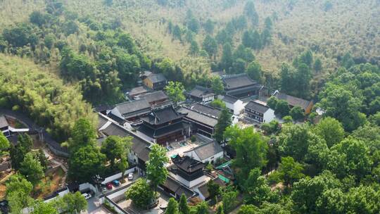 浙江湖州安吉灵峰寺初夏航拍